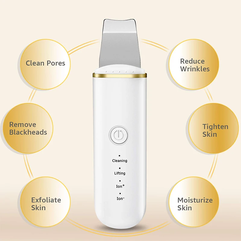 Beauty exfoliator device Deep facial cleaner electric ems peeling lifting  ultra sonic sonic skin scrubber