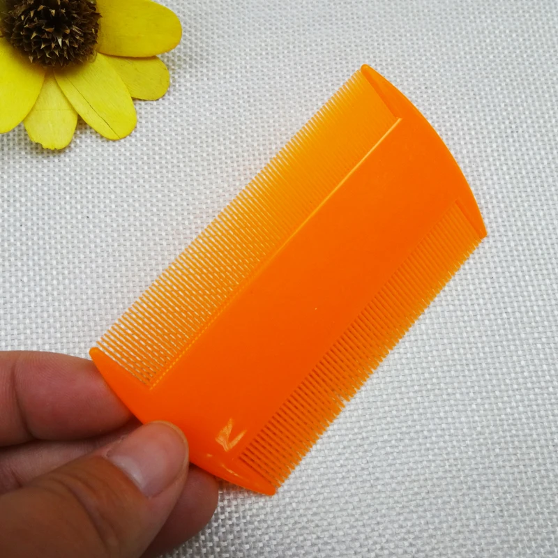 Customized Ultra-Dense Double Sided Plastic Kids Flea Cleaning Comb Anti Grate Fine Tooth Grooming Lice Removal For Cats Dogs