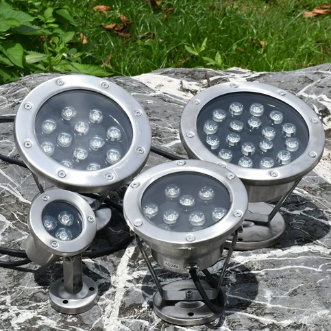Stainless steel led underwater light ip68 submersible lamp landscape decorative fountain light