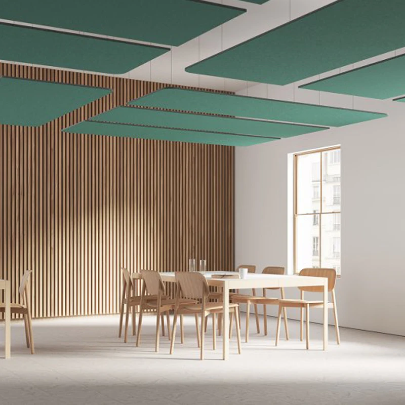 Acoustic Ceiling Baffle Manufacturer Polyester Acoustic Panels soundproofing Felt Acoustic Ceiling Tiles Hanging Baffles