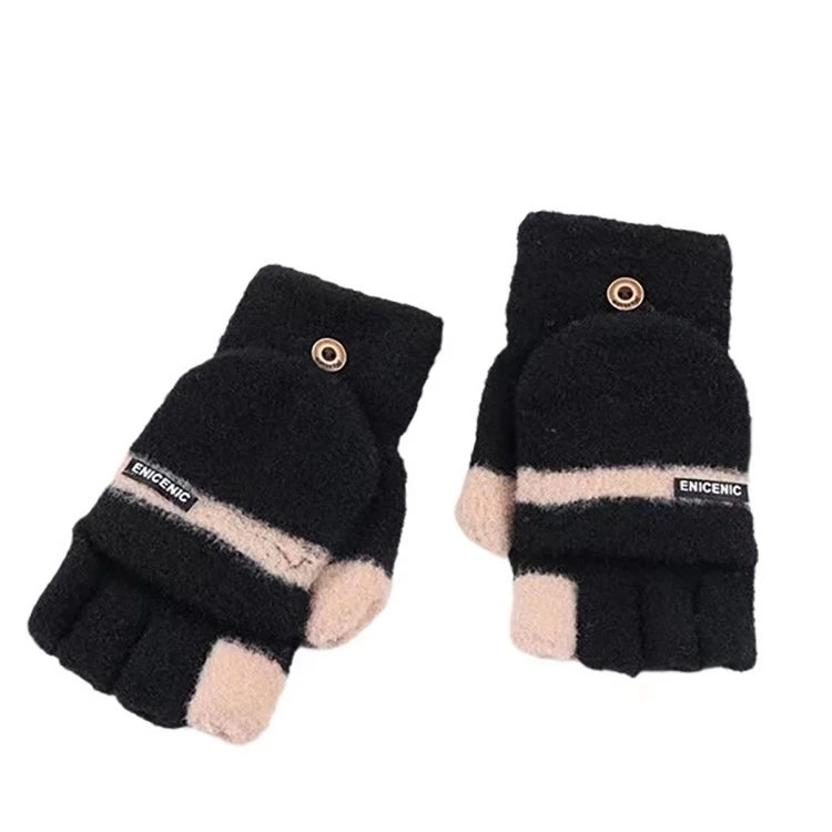 Зимние мужские теплые Стрейчевые трикотажные варежки для сенсорных экранов для езды на мотоцикле