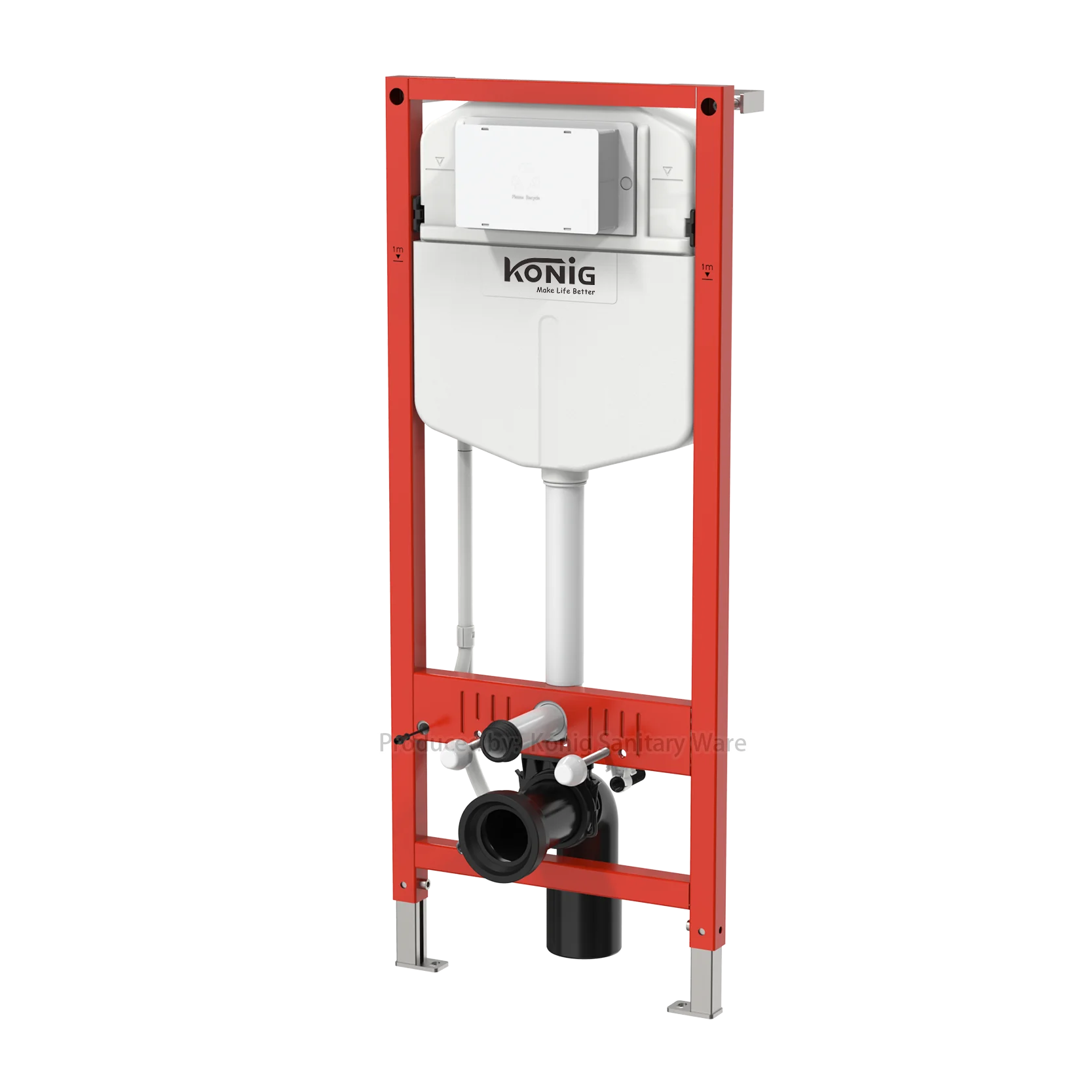 Blue Hidden Toilet Flush Cistern Tank System For Smart Wall Hung Toilet