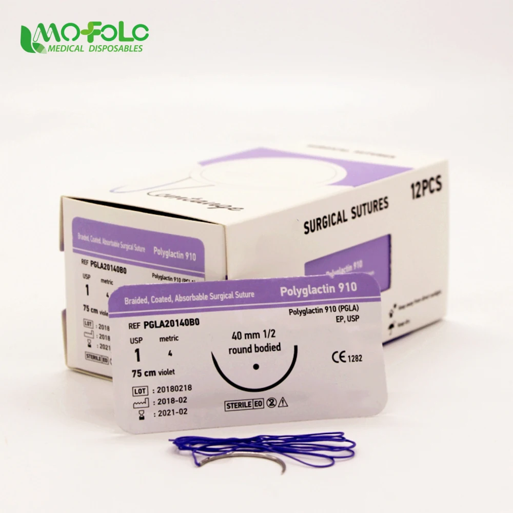  Absorbable Surgical Sutures With Needle POLYGLACTIN 910 PGLA