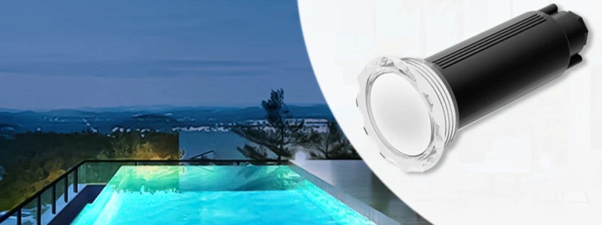 Patented Nicheless 12 Volt 100 Foot Cord 1.5 Inch LED Pool and Spa Light for Replacement of Hayward LACUS11100 ColorLogic 320