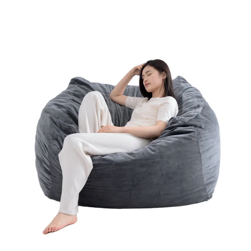 Memory Foam Luxurious Velvet Comfortable Reclining Large Bean Bag Chairs For Adults