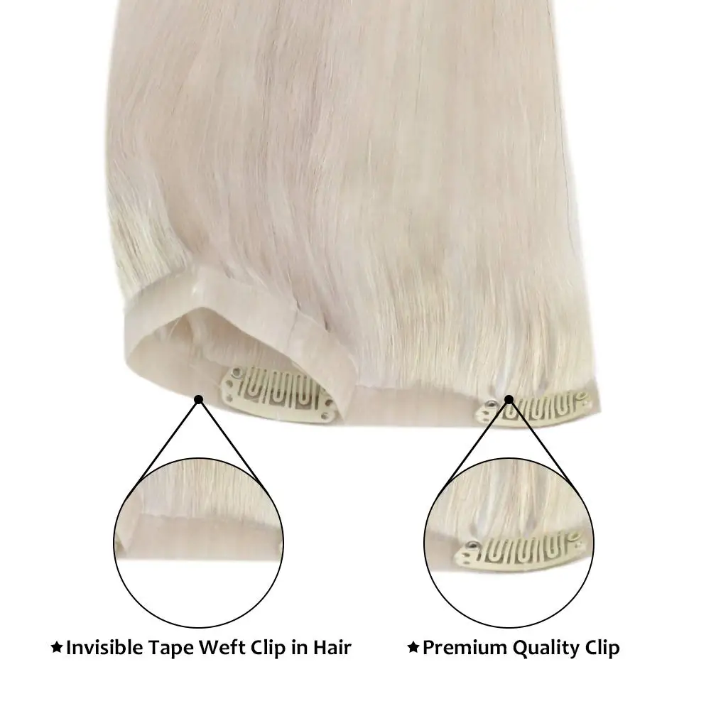 
2021 Qingdao Wave Top Quality 100% Brazilian Virgin Cuticle Remy Human Hair Extension Seamless Double PU Clip in Hair Extension 
