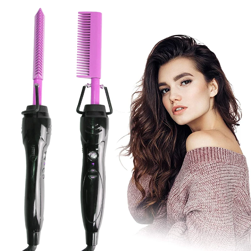 
2021 Best Selling Bling Fashion Rhinestone Custom Logo 450 Degree Professional Electric Hot Comb 