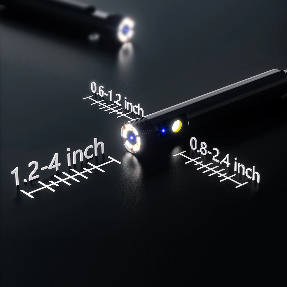 Industrial Endoscope Camera 5.5/8MM 1080P HD Digital Three Lens Borescope Camera 4.3 Inch LCD Snake Camera with 32GB TF Card