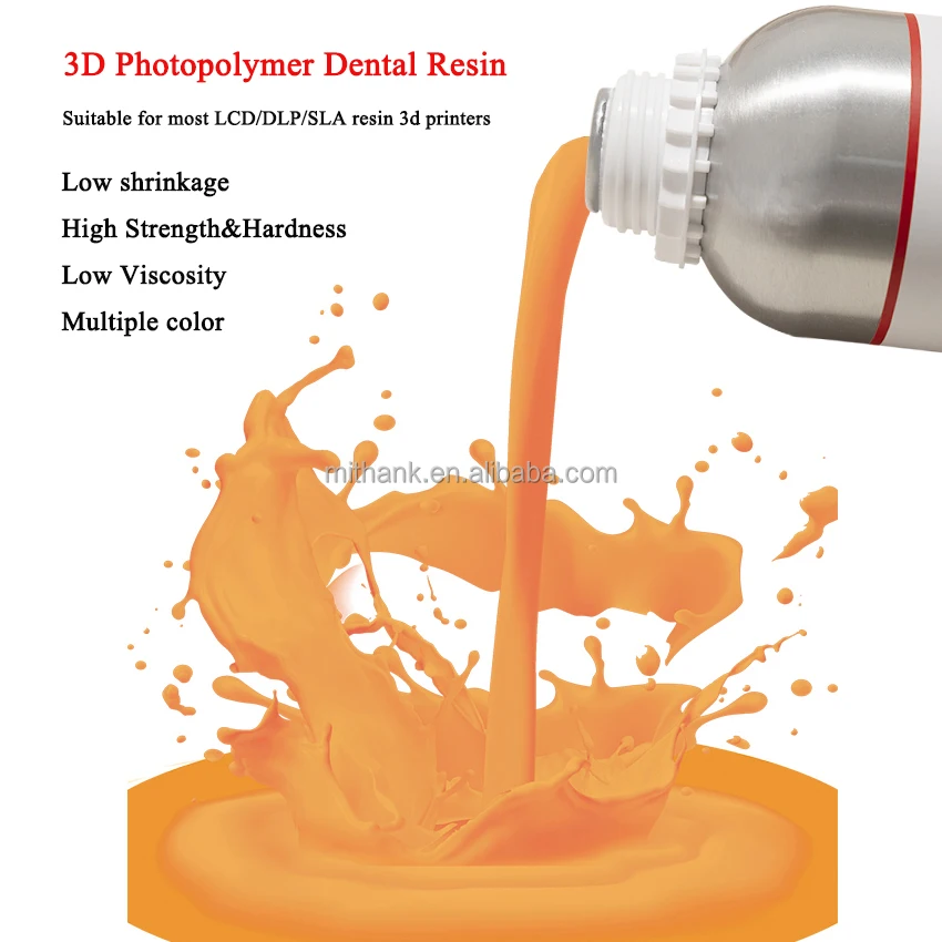 Высокоточный 3D принтер 405nm UV стандарт 8K Стоматологическая Фотополимерная смола для всех 3D-принтеров с ЖК-дисплеем