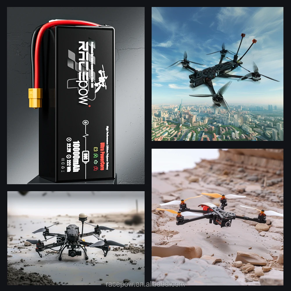 Аккумулятор Racepow 10000 мАч для дрона 6S 22 2 V Lipo аккумулятор мягкий чехол с разъемом XT60 FPV