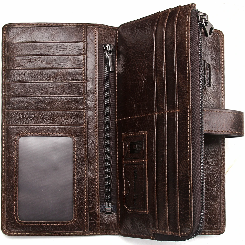 Contacts Diamond Lattice New Vintage Genuine Leather Travel Wallet With Phone Pockets