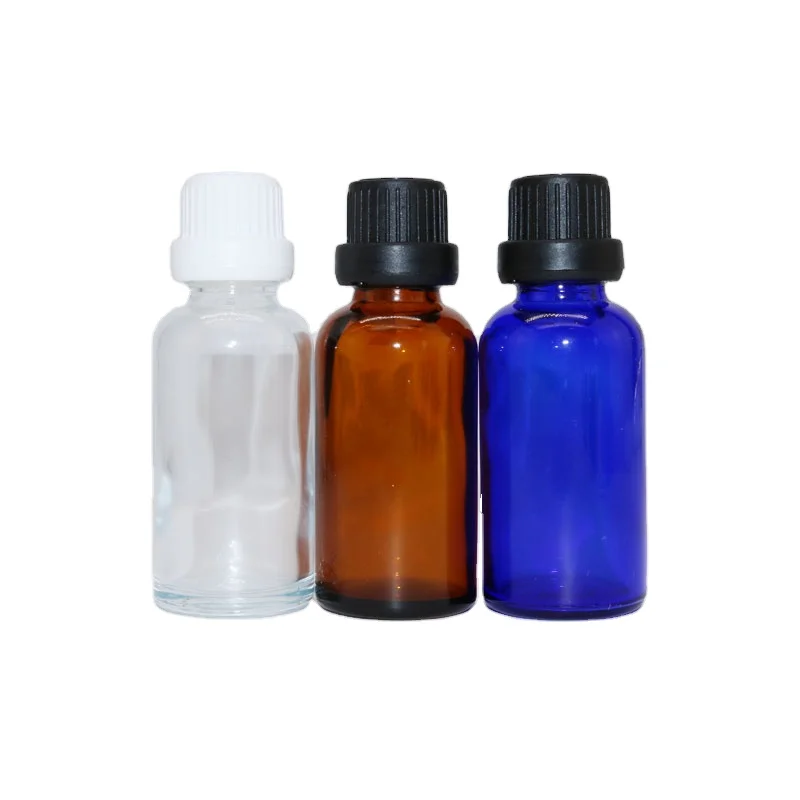 High quality 5ml/10ml/15ml/20ml/30ml/50ml/100ml Amber/Clear/Green/Blue Essential Oil Glass Bottle