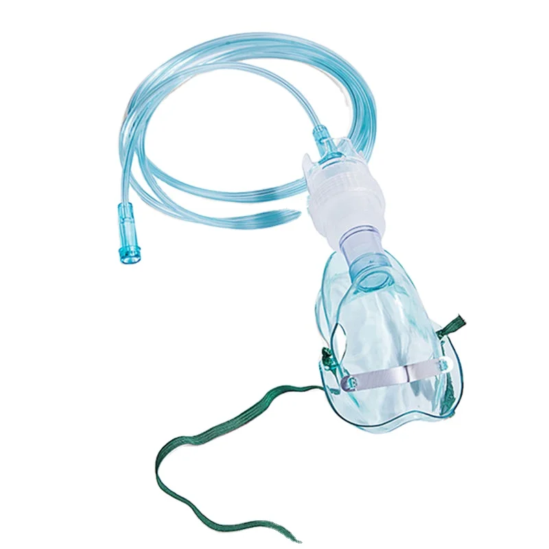 China manufacture medical grade pvc oxygen gas mask transparent nebulizer mask disposable oxygen mask with nebulizer