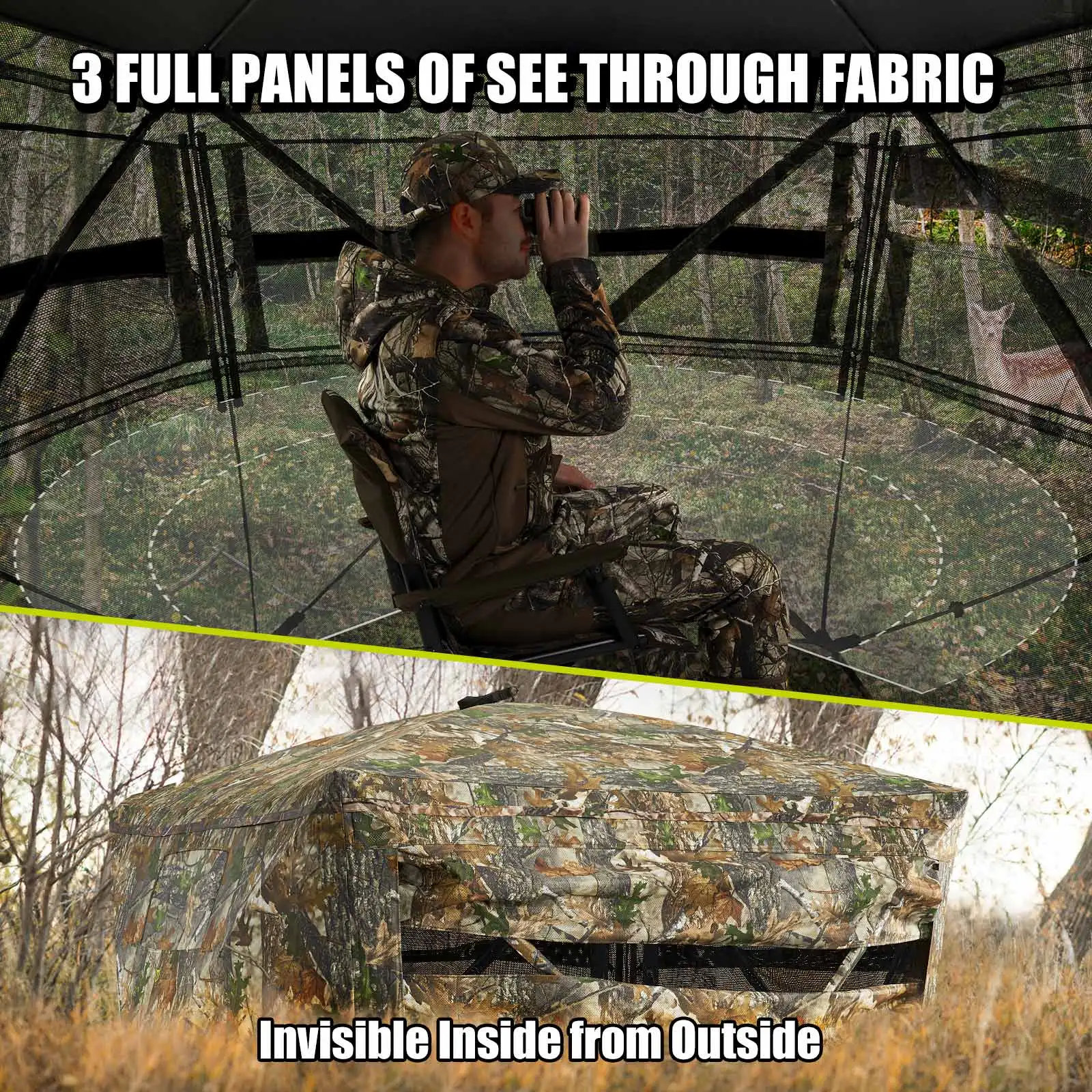 Hunting Pop up Ground Blind Canvas Tent for through Hunting