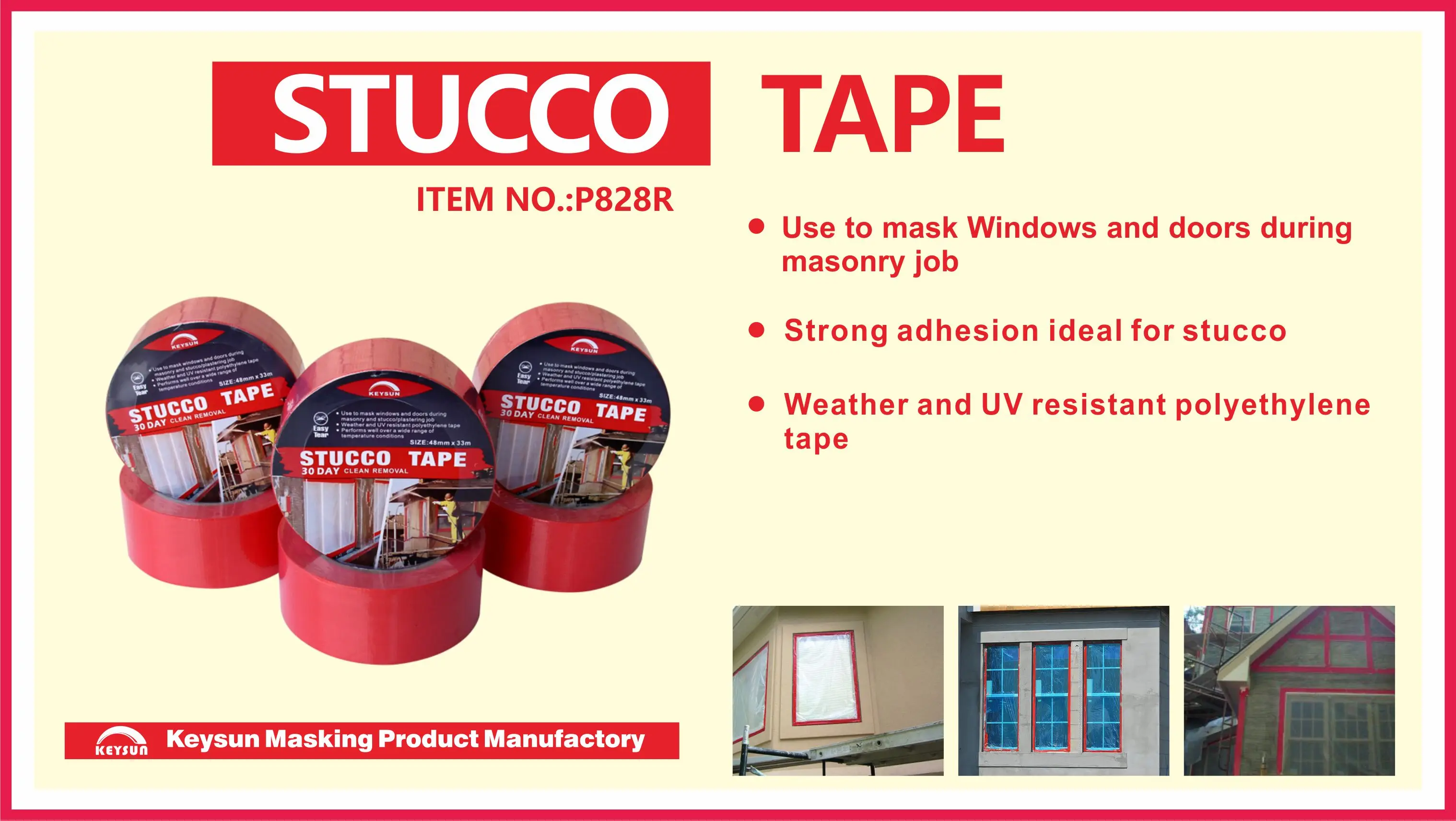 P890R Brick tape stucco tape