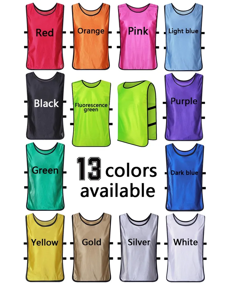 Wholesale custom double sided sport bibs football numbered pinnies soccer bibs for kids
