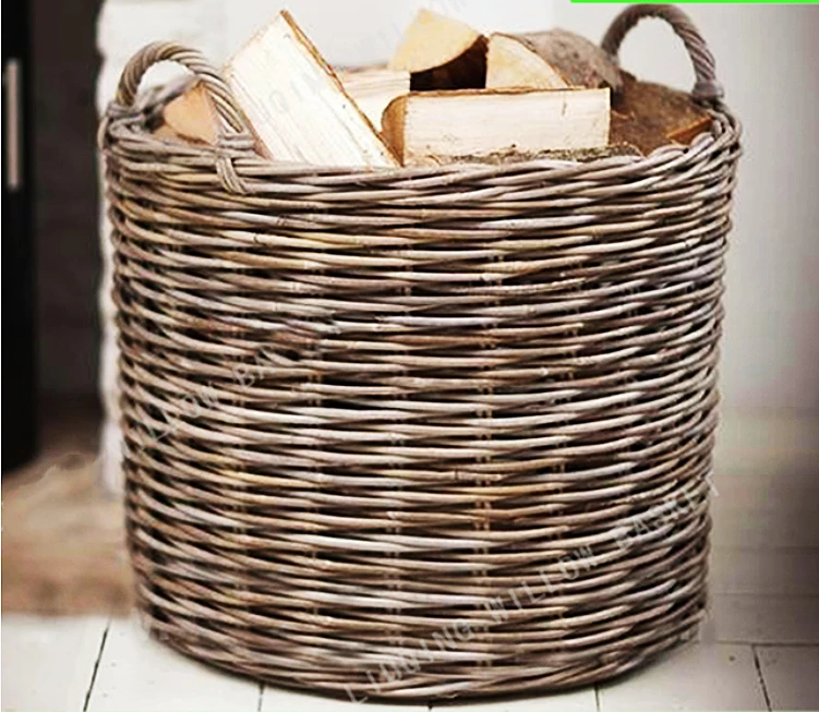 Лучшие продажи дешевые плетеные корзины для дров корзина для хранения дров