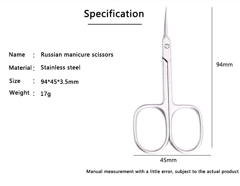 Manicure Scissors Cuticle Regrowth Cut Curved Tip Professional Stainless Steel Dead Skin Fine Nails Scissors