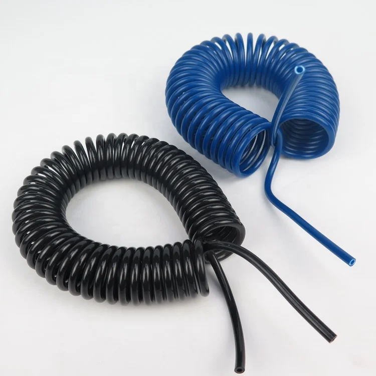 Pneumatic Recoil Spiral Flexible Spring Coiled Watering Air Compressor Self Coiling Curly Air Brake  Hose
