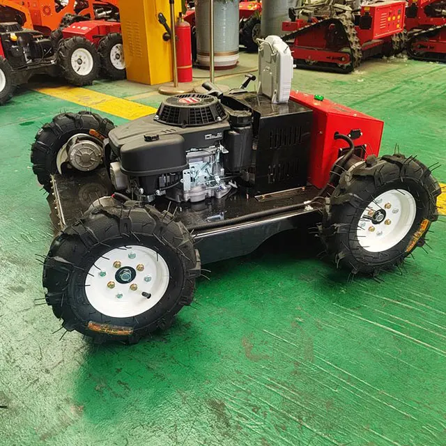Small remote control lawn mower four-wheel drive with remote control lawn mower garden greening grass cutter and grass crusher