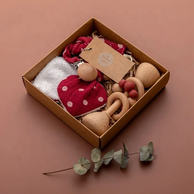 1 комплект Детская Пижама игрушки Прорезыватели для соски-пустышки цепи Бук деревянные погремушки с