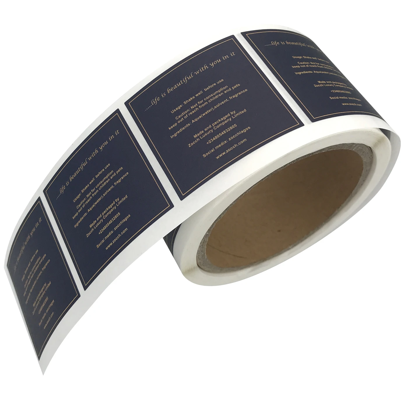 Customized printing gold foil package labels,hot stamping matte paper sticker labels