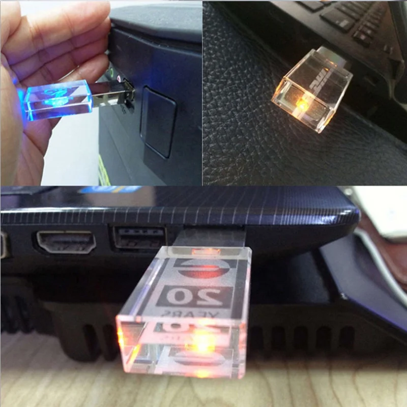 Wholesale Full Capacity Crystal USB Stick 4GB Wedding Gift USB Flash Drives