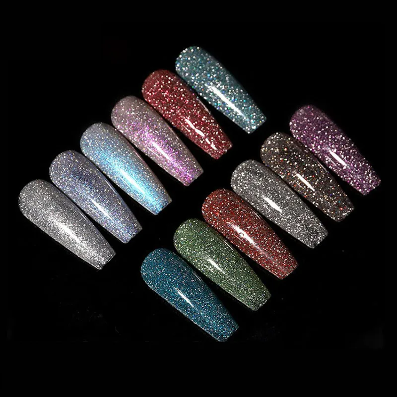 Aokitec Good Quality Wonderful Colors Soak Off Nail Disco Uv Gel Polish Glitter Colour Charms For Nail Salon