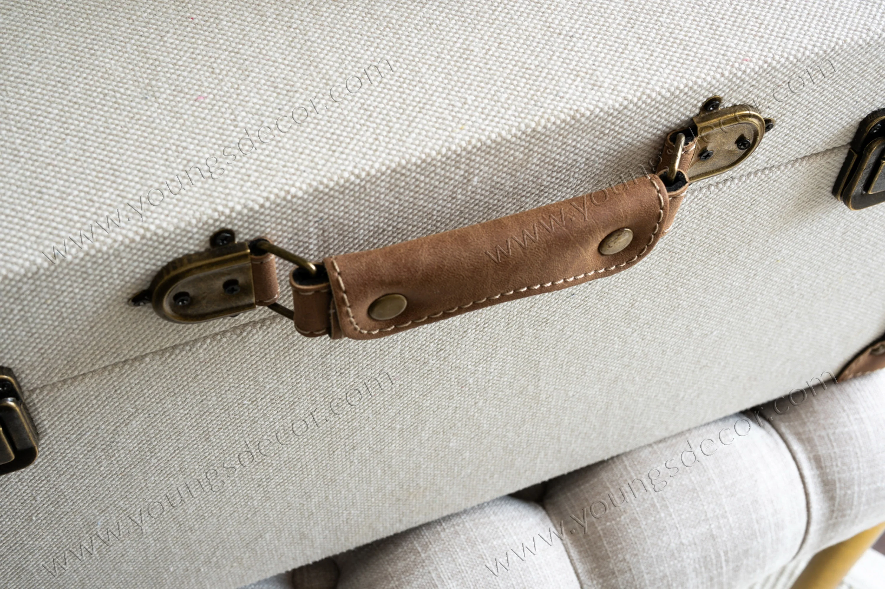decorative wooden canvas storage trunk box