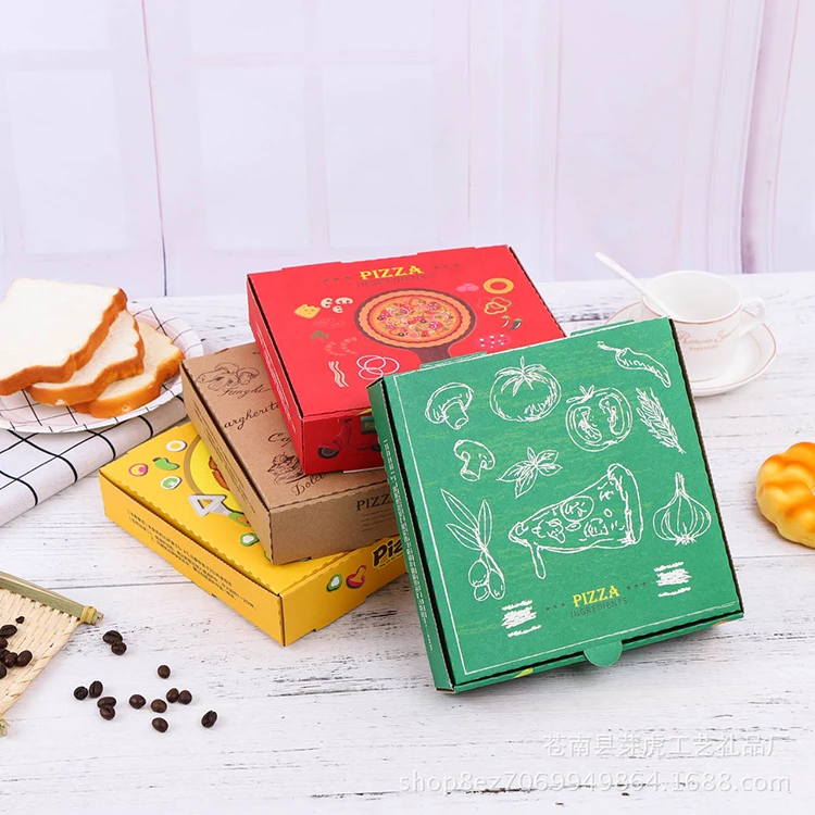 Wholesale 8 10 12 16 Inch Reusable Pizza Carton Custom Printed Corrugated Paper Packaging Cheap Pizza Box