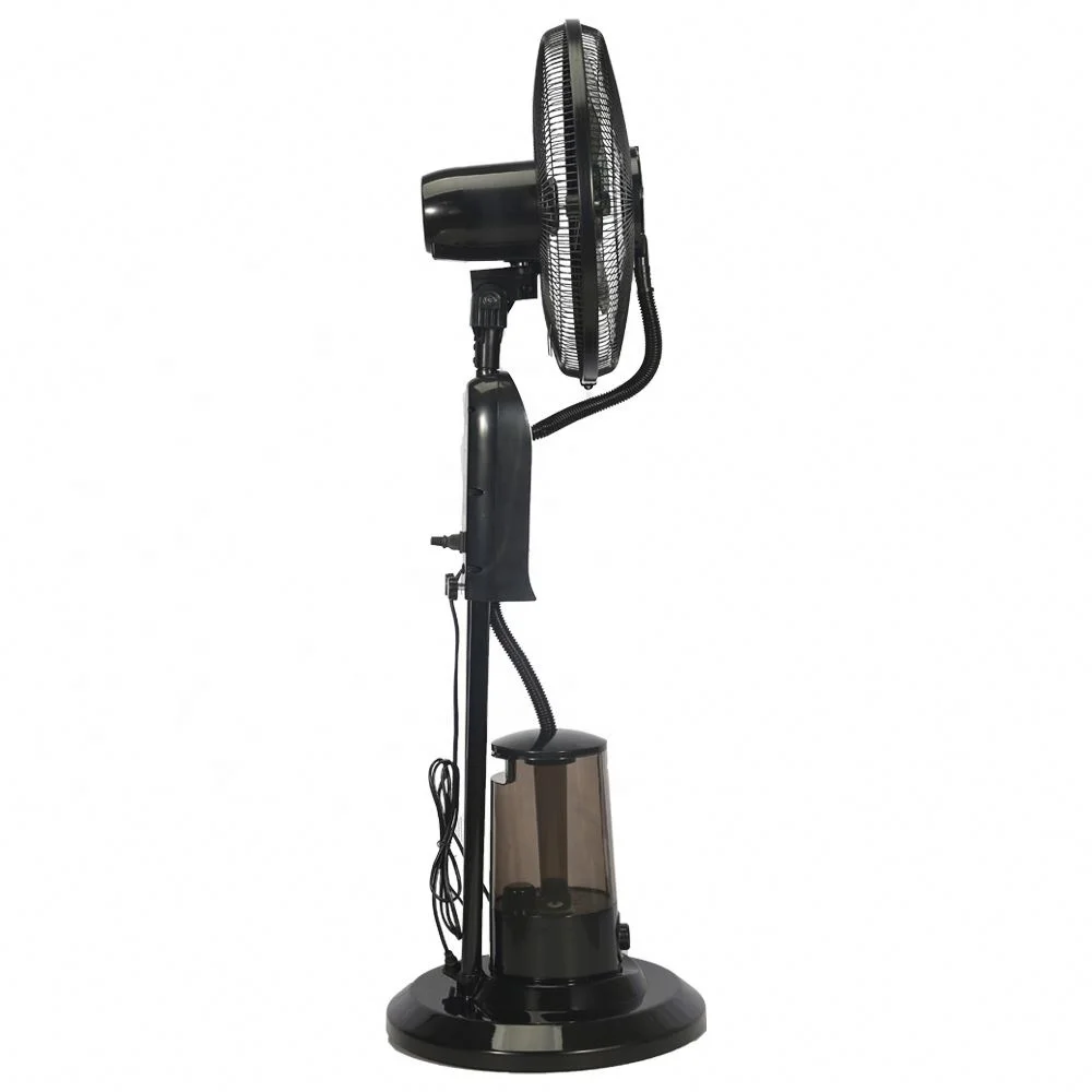 Modern design 220v ac plastic 5 blades home use remote control high speed smart pedestal electric 16 inch water spray stand fans