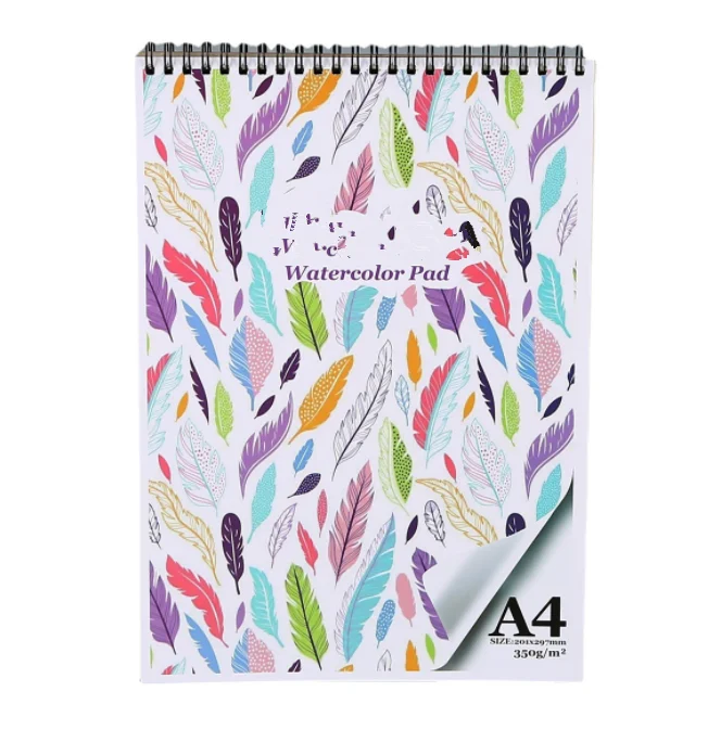 Лучшее качество, экологически чистый, без кислоты, Размер A4, 350 г/кв. М, спиральный переплет, полипропиленовый пакет, упаковка, акварельная бумага, коврик для рисования