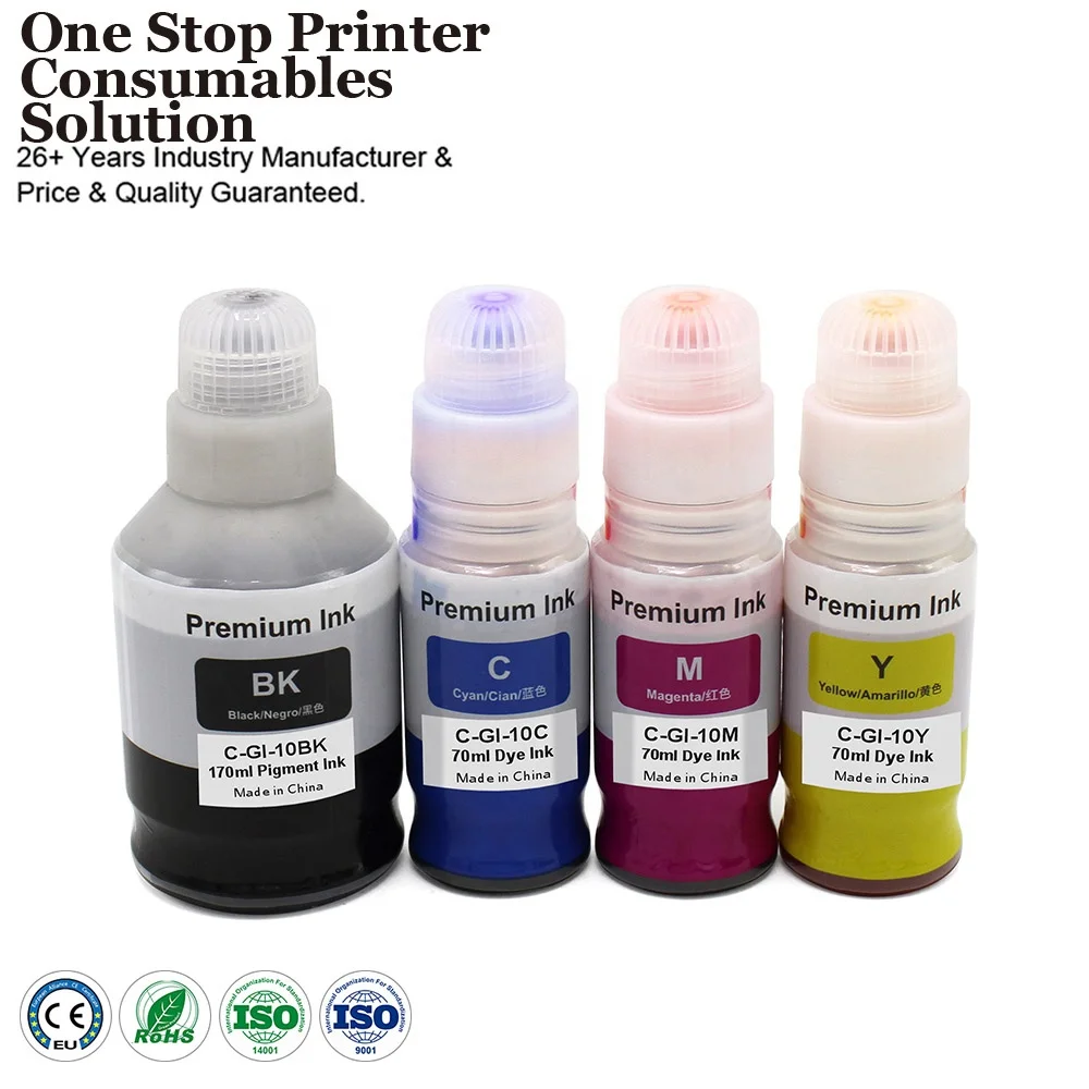 INK-мощность GI10 GI 10 GI-10 премиум цвета совместимый бутылка для воды на основе пополнения Tintas чернила Canon PIXMA G6010 G7010 принтер