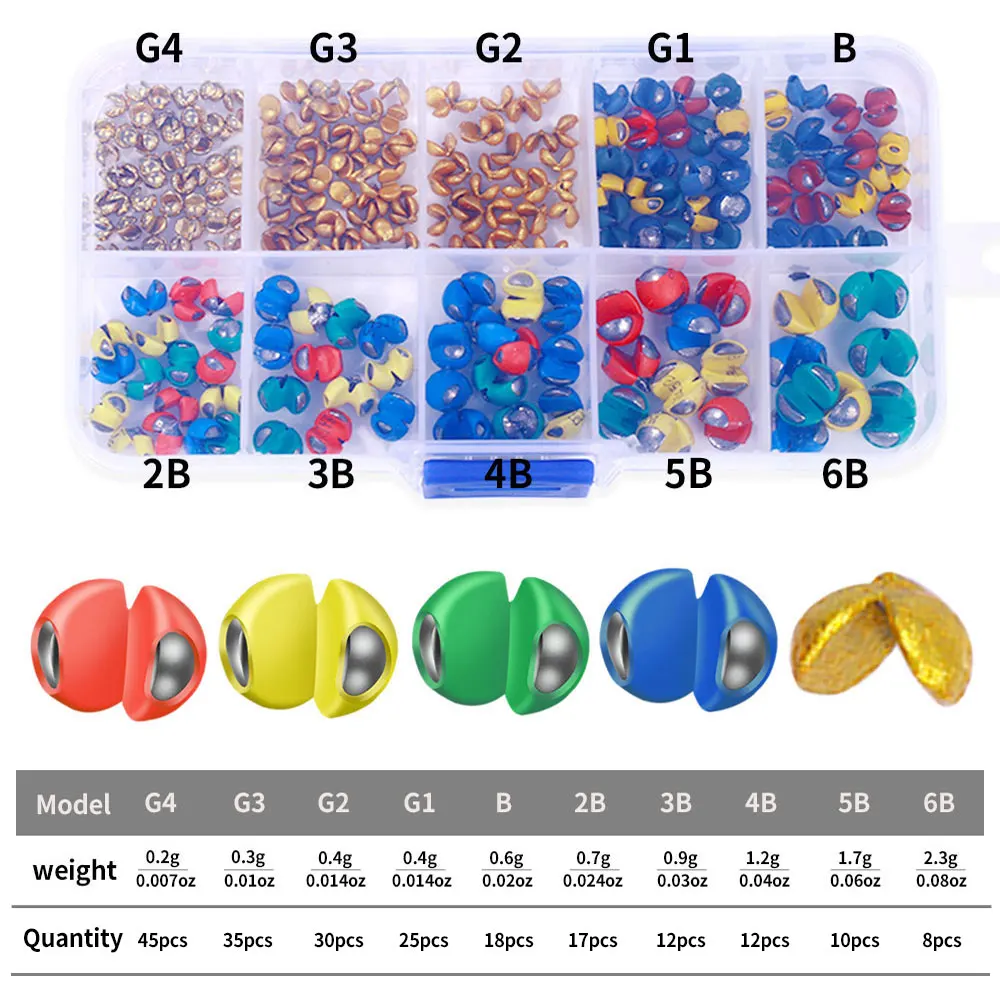 Opening Mouth Round Split Shot Fishing Lead Fall Sinker Additional Weight Line Sinkers Hook Connector Fishing Tackle