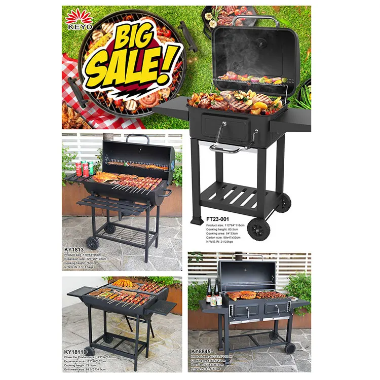 Big Sale In Stock Fast Delivery Charcoal Bbq Kettle Grill Smoker Outdoor Steel Barbecue Grill