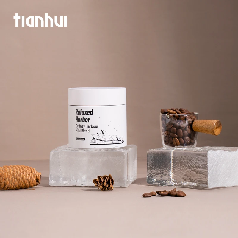 Tianhui Empty Small Round Metal Canister Matcha Powder Spice Cans Coffee Tin Can With Lid