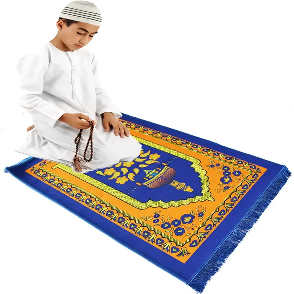 Digital Printing Foldable Interactive Carpet Islamic Muslim Educational Prayer Mat Rug For Kids