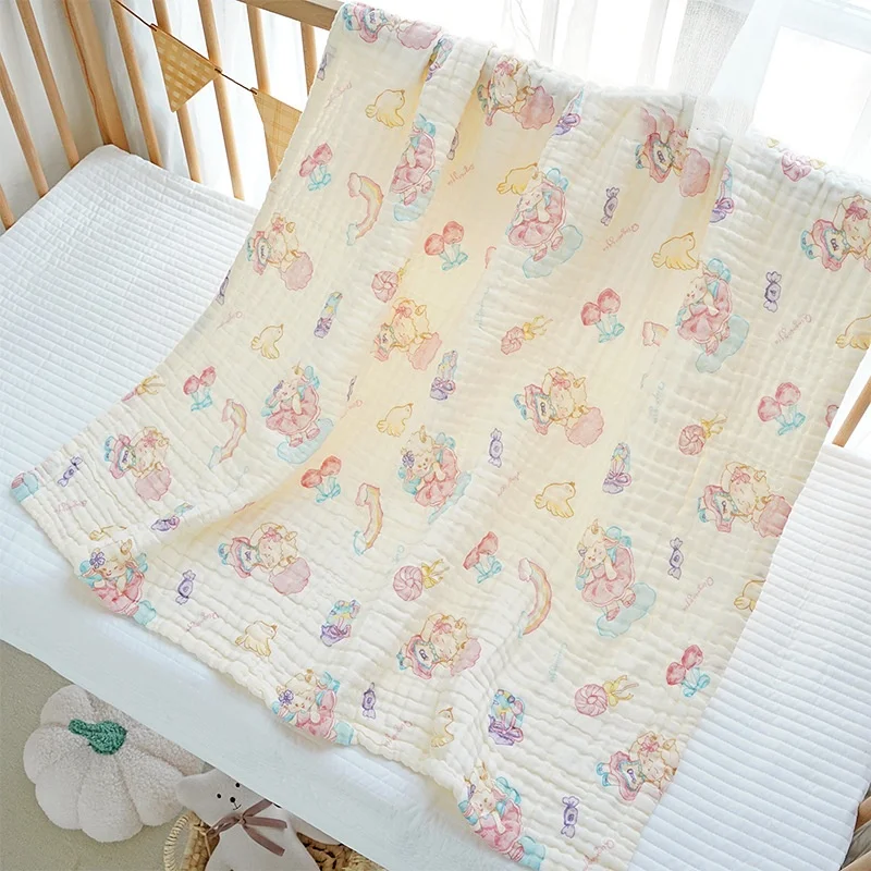 Customized Printed Soft Infant Wraps Baby Muslin Swaddle Blanket