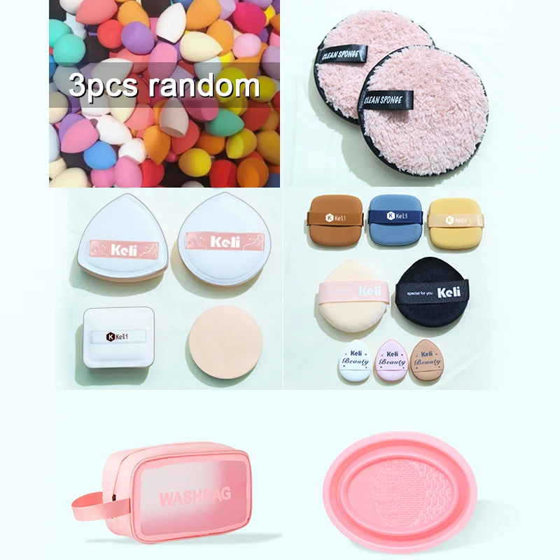 Manufacturer Private Label 5pcs Makeup Brush Set Powder Puff  Clean Sponge Cleaning Brush Pad