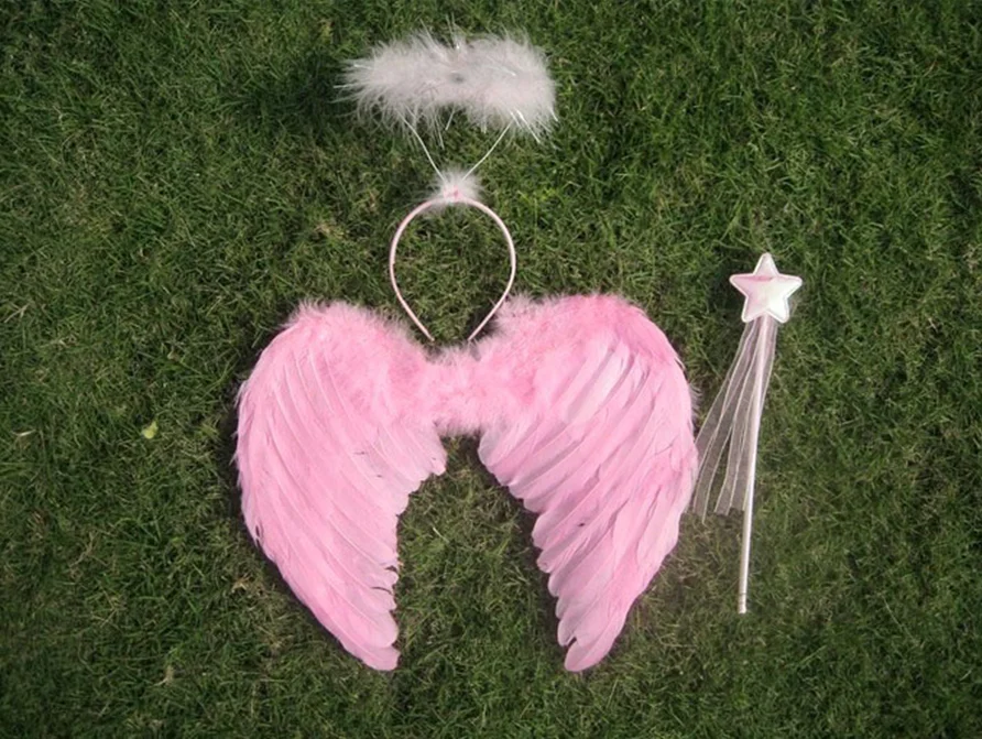 
Hot sale Handcraft Angel Feather Wing For Wedding Party Show Cosplay Costume Decoration for Children and Adult Pink 