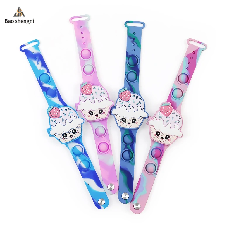 Factory Direct wholesale Fashion Profession Design Baby Wristband Cartoon Strawberry Ice Cream  Kids Watches