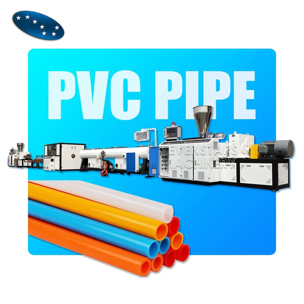Sevenstars Electric Conduit PVC Pipe Extrusion Line with Double Screw Extruder Machinery Factory Price