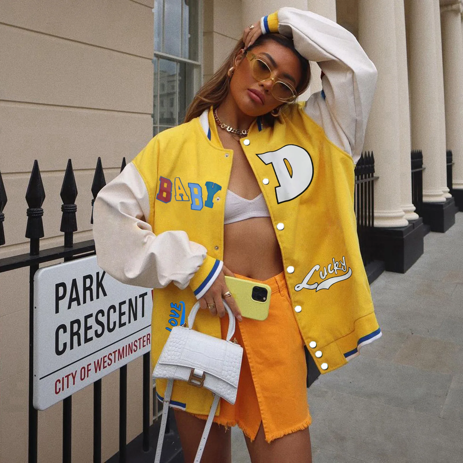 Fashion Styles Letter Printing Baseball Uniform Women Jackets Custom Oem Jackets