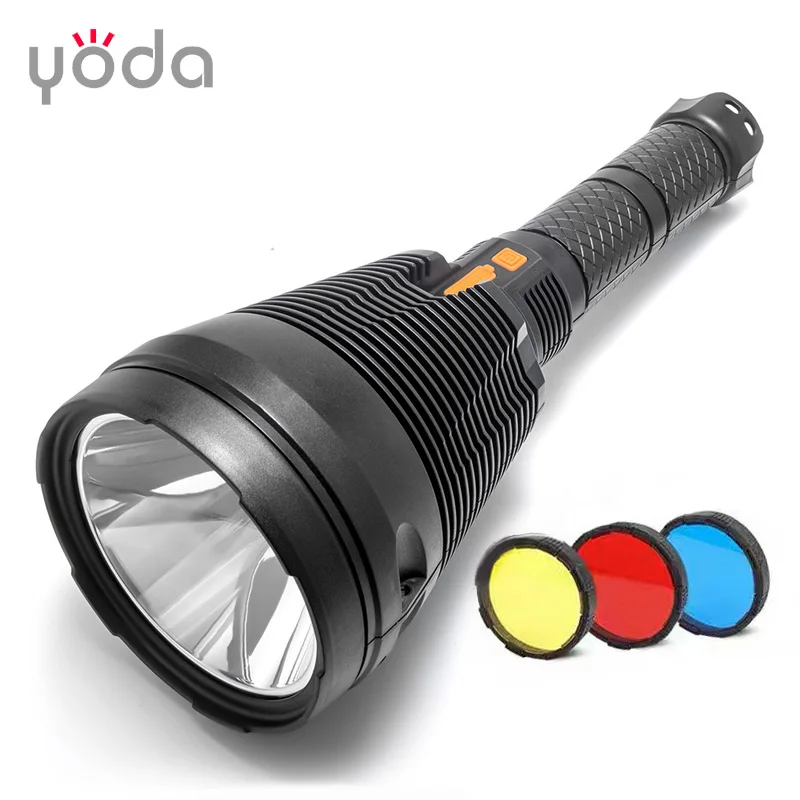 140mm big reflector cup type c 2000 meters range 20w p50 high power rechargeable led flashlights