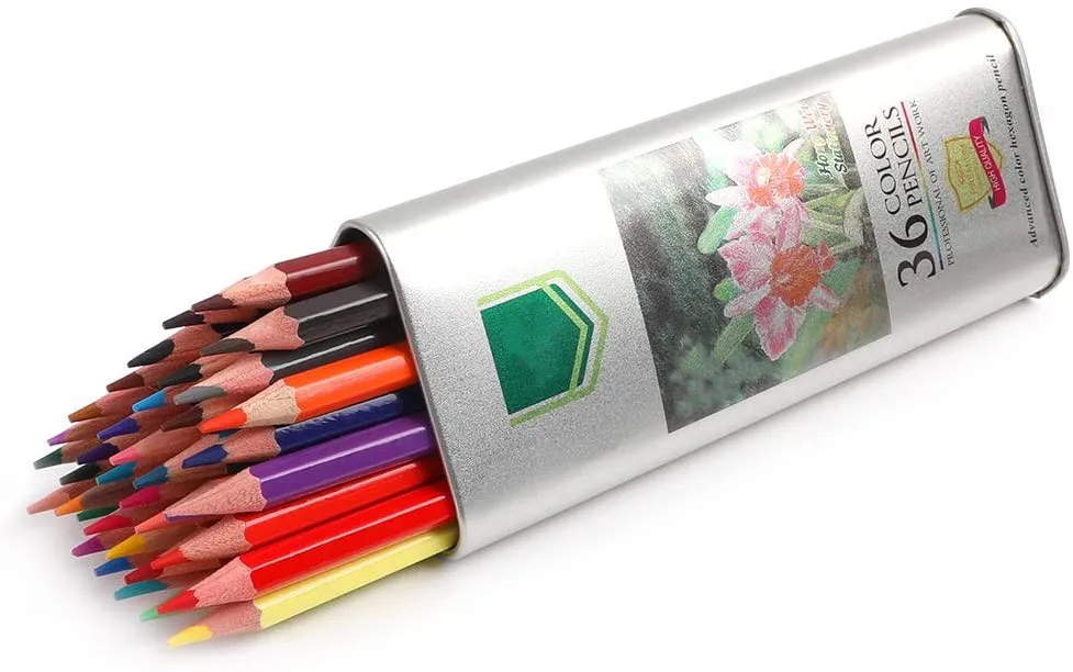
36 Colored Pencils in Triangle Barrel Set Art Drawing Pencils for Writing, Drawing Pencils Painted as Lead for Artist Sketch 