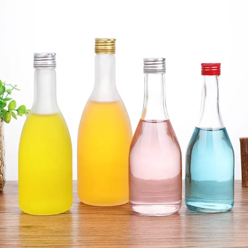 New Fruit Wine Bottle 375ml Transparent Glass Plum Wine Bottle with Lid Small Mouth Big Belly Enzyme Beverage Empty Bottle 500ml