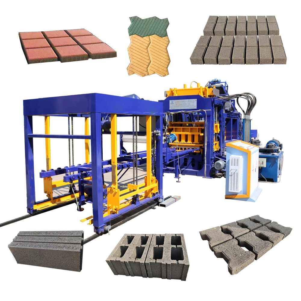 QT6-15 Hydraulic Fully Automatic Block Making Machine Concrete Interlock Brick Making Machinery Fly Ash Paver Production Line