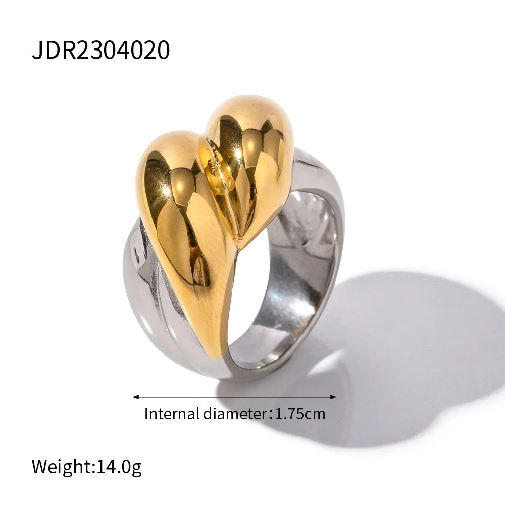 Luxurious 18K Stainless Steel Ring High Quality Waterproof Fashion Jewelry with Smooth Style rings
