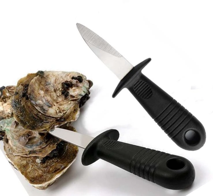 
New stock Seafood tools kitchen knife classic seafood shell tool opener plastic handle knives stainless steel oyster knife 