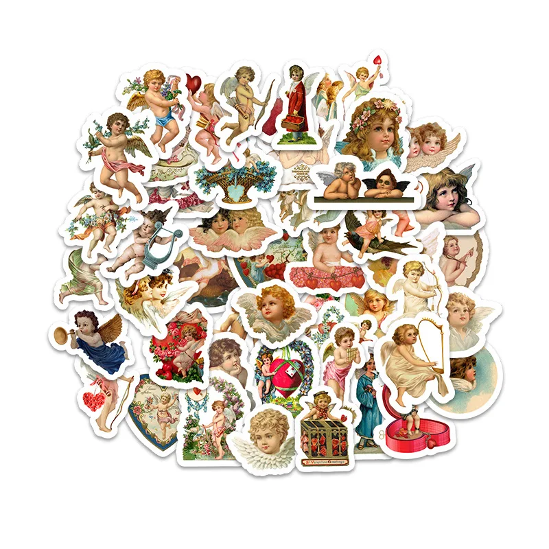 50Pcs Retro Cupid Little Angel Stickers Waterproof Decal Laptop Motorcycle Luggage Snowboard Fridge Car Sticker